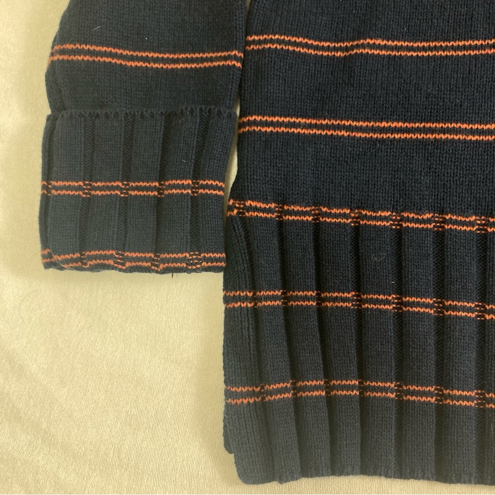 Madewell Glenmoor Stripep Mock Neck Sweater Wool Blend Small Blue Cotton/Wool - Picture 6 of 16
